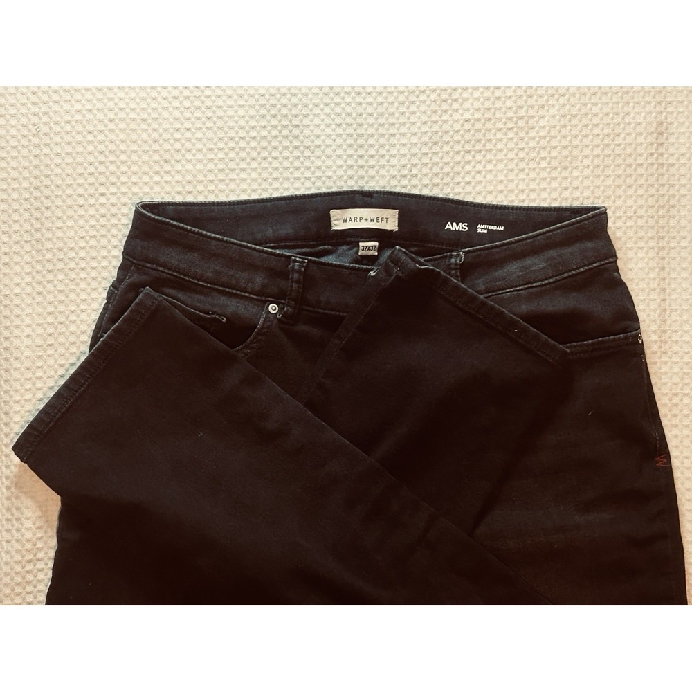 Warp + Weft Jeans Men's 32X30 Black AMS Amsterdam Slim Stretch Denim (32X30) - Picture 5 of 16